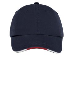 Port Authority® Sandwich Bill Cap with Striped Closure