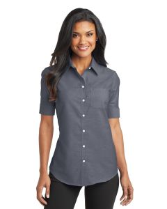 Port Authority® Ladies Short Sleeve SuperPro ™  Oxford Shirt