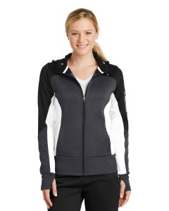 Sport-Tek® Ladies Tech Fleece Colorblock Full-Zip Hooded Jacket