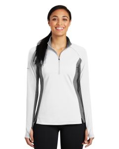Sport-Tek® Ladies Sport-Wick ®  Stretch Contrast 1/2-Zip Pullover