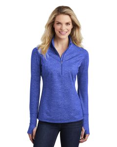 Sport-Tek® Ladies Sport-Wick  ®  Stretch Reflective Heather 1/2-Zip Pullover