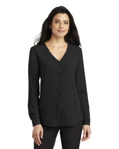 Port Authority® Ladies Long Sleeve Button-Front Blouse